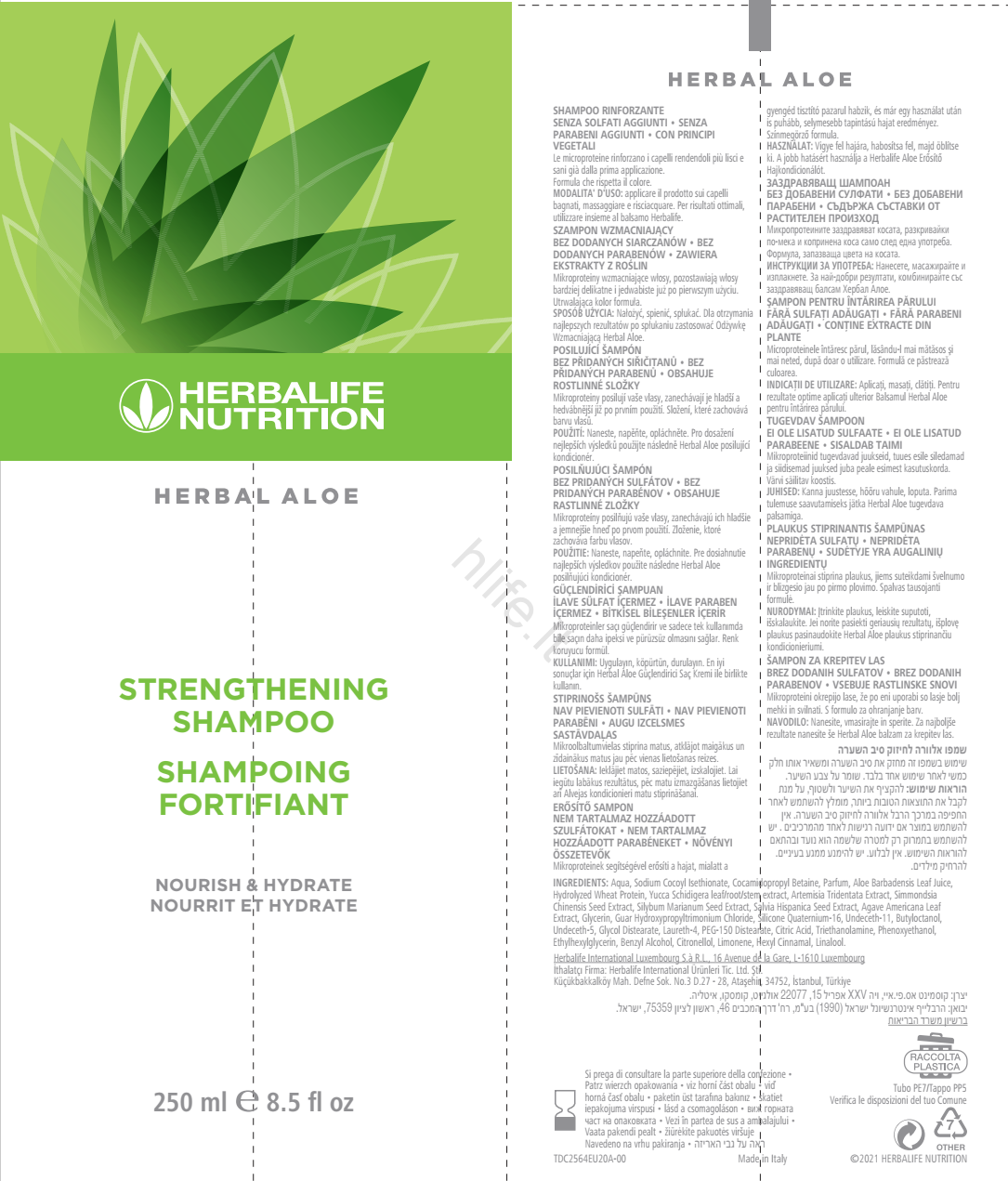 Plaukus Stiprinantis Šampūnas Herbal Aloe - Image 2