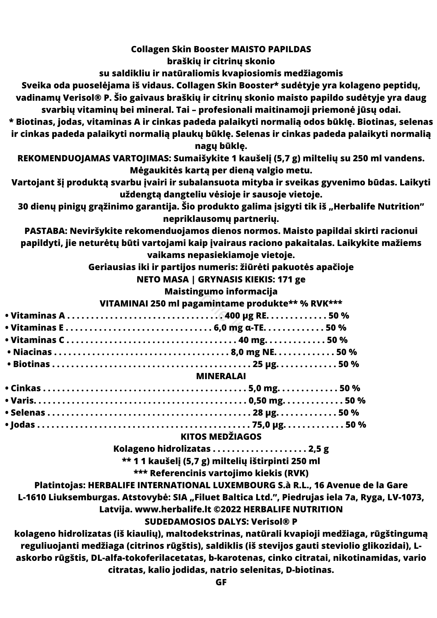 Herbalife Kolagenas "Skin Booster" - Image 2