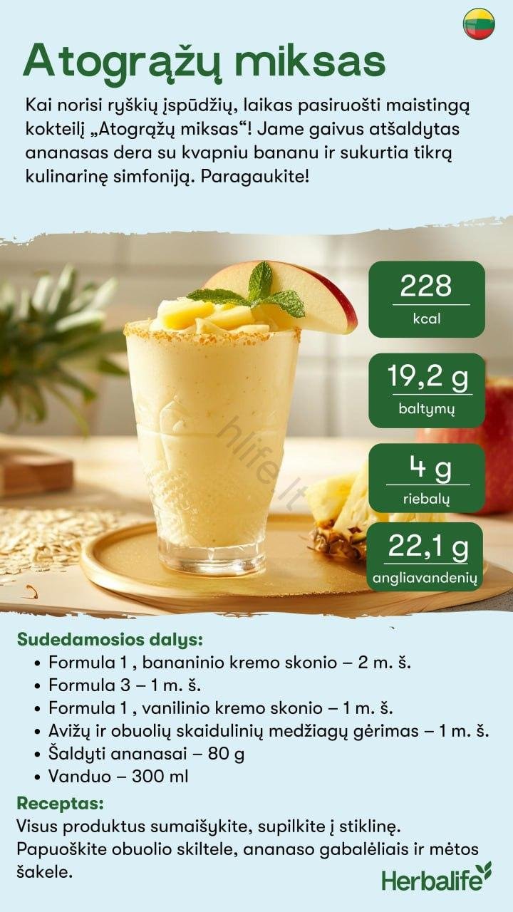 Baltyminis Kokteilis Formula 1 Bananinio Kremo - Image 4