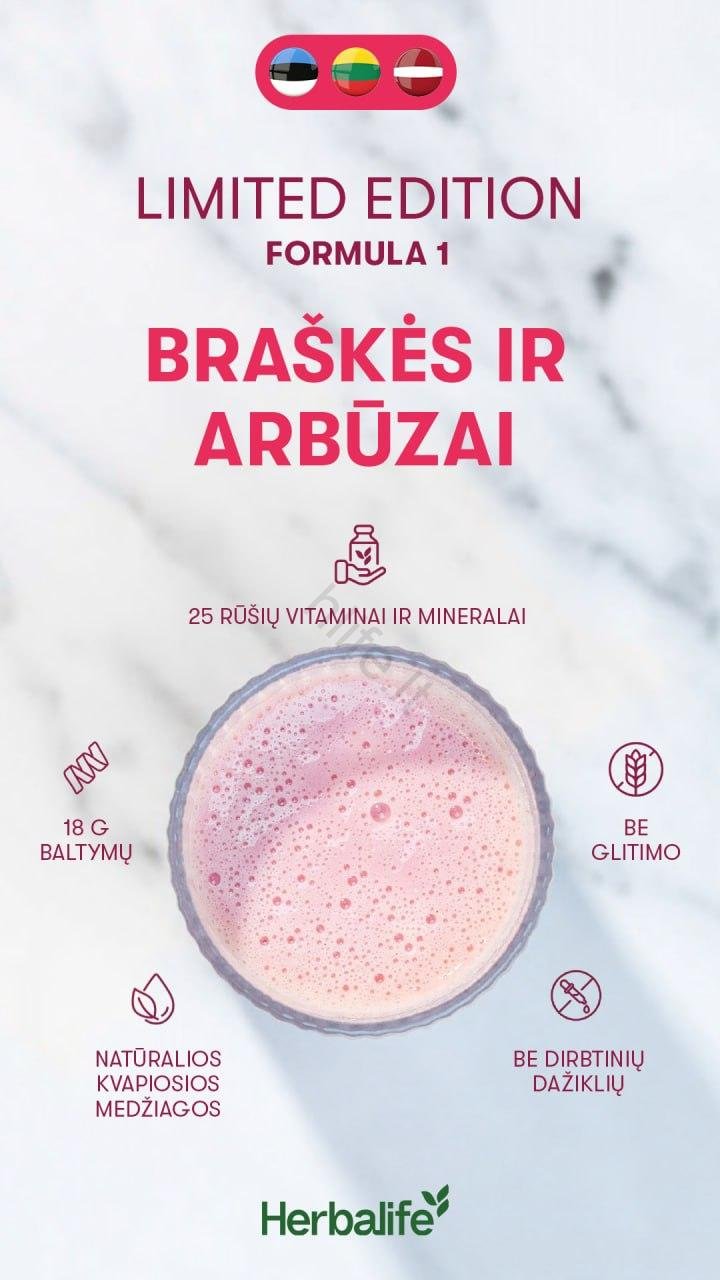 Baltyminis Kokteilis Formula 1- Braškių Ir Arbūzų Skonio - Image 4