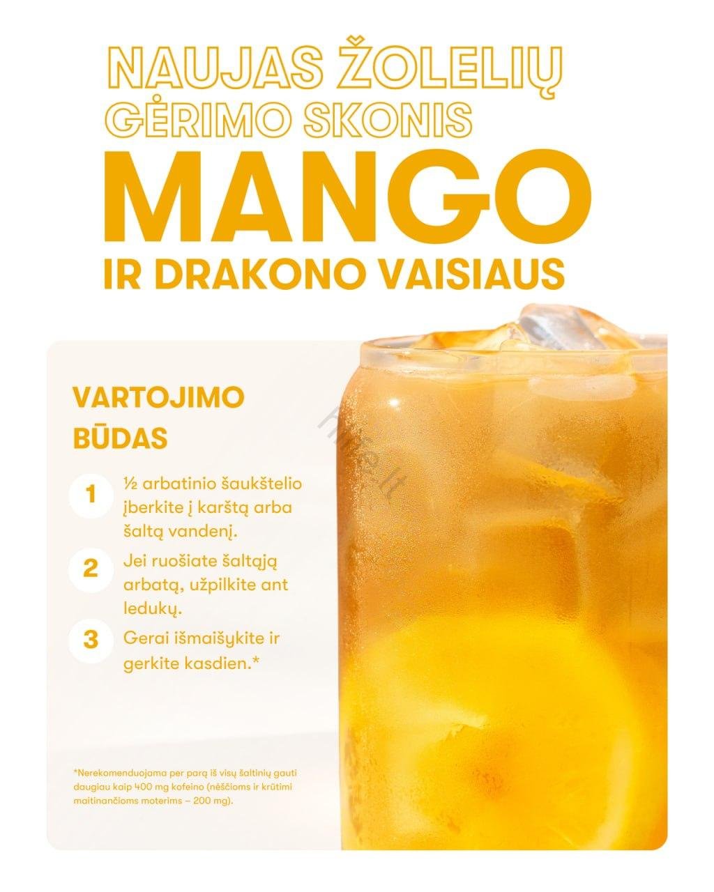 Žolelių Gėrimas Mango ir Drakono Vaisiaus Skonio, 102 g - Image 4